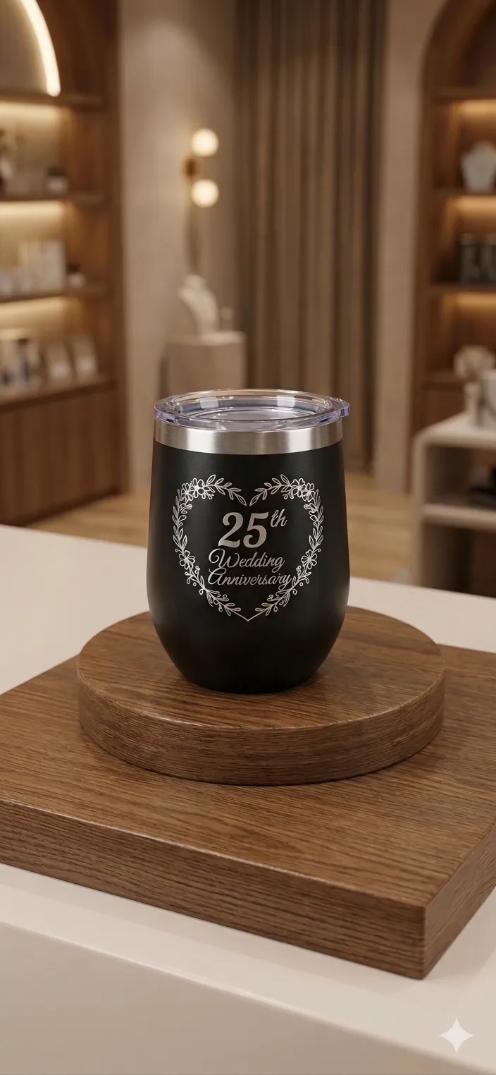 Cetak tumbler custom gravir untuk merchandise